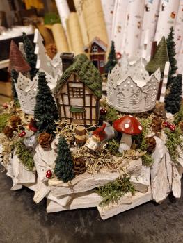 Preview: Teelichthalter Häuser 4er Set weiß